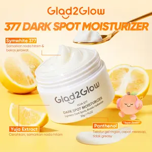 Glad2Glow Yuja Symwhite 377 Dark Spot Moisturizer - Pelembab Wajah Mencerahkan & Atasi Noda Hitam | Tone Cream Wajah Day Cream Night Cream Pelembab Wajah Kering Kusam Moisturizing Panthenol Kulit Glowing glad glow moisturizer