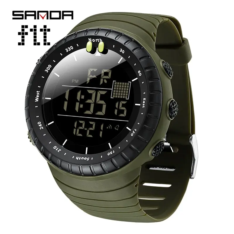 Fashionable Cool Light Digital Watch Simple Multi functional Waterproof Electronic Watch Outdoor Sports Men's Wrist[No box]