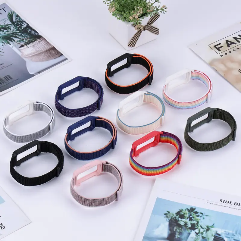 TPU Case Nylon Loop Strap for Huawei Band 10 9 8 7 6 Strap Screen Protector Cover Sport Adjustable Replacement Band Tali Jam Tangan Smartwatch Huawei Band 10 9 8 Honor Band 7 6 NFC Accessories 2