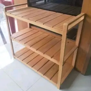 Otto wooden shelf rak sepatu tingkat rak display aksesoris meja ruangan rak magicom rak dapur susun