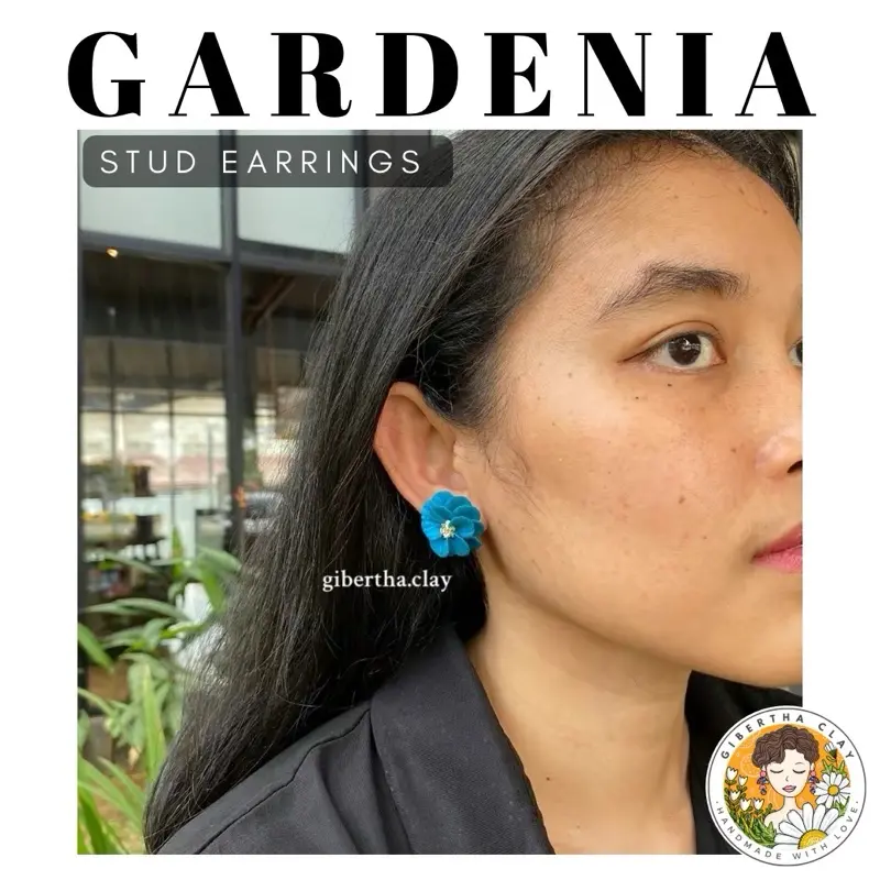 GIBERTHA | GARDENIA STUD - Anting Wanita Handmade Clay Earrings