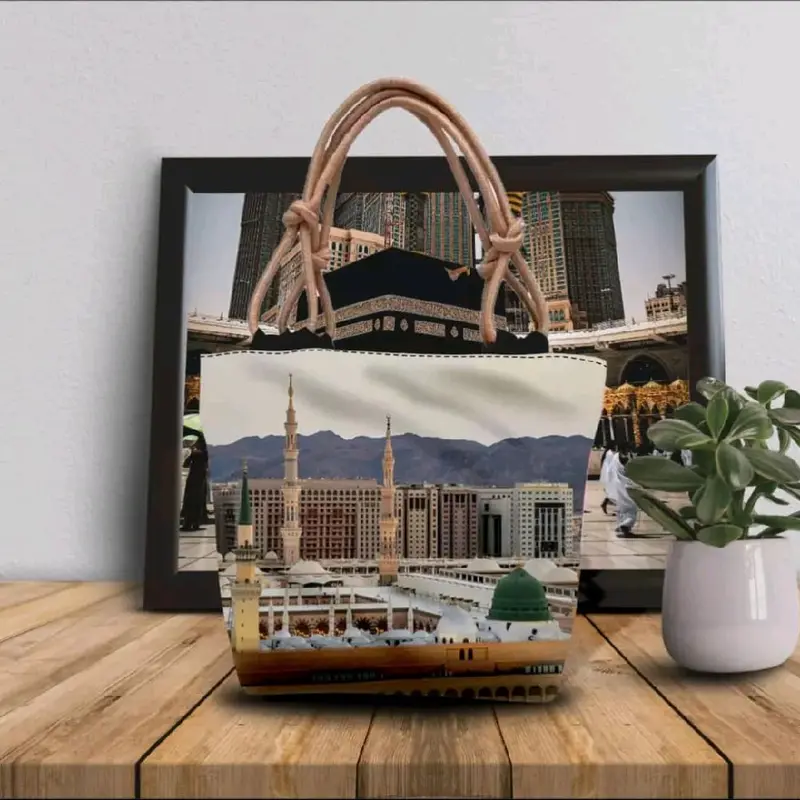Totebag Wanita Motif Printing Ka'bah untuk Sehari-hari dari Kanvas - Cewek bag idul fitri tote bags Totebag Wanita 8