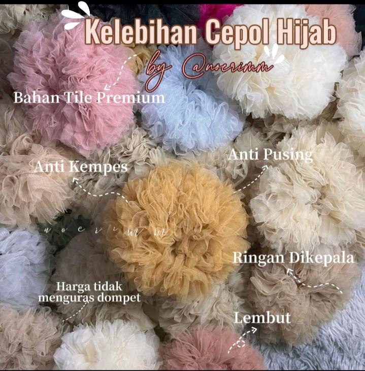 PROMO CEPOL IKAT RAMBUT SCHRUNCHIE HIJAB ANTI PUSING Bahan Tile Premium Lembut Scrunchie Karet Cepoll cepolan