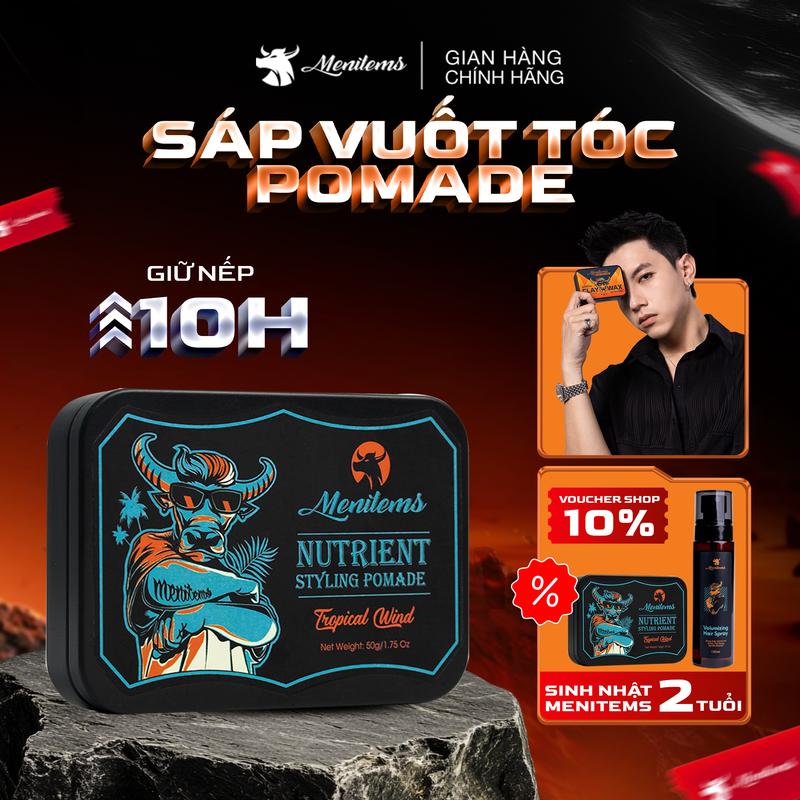Sáp vuốt tóc Pomade Perfect Night Menitems 100g, giúp giữ nếp tạo kiểu tự nhiên, lưu hương nước hoa lôi cuốn - K1