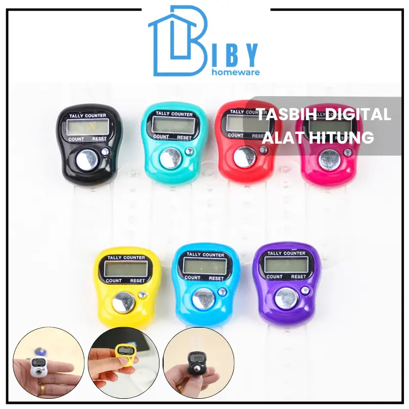 BIBY Alat Hitung Digital Tasbih Elektronik Finger Tally Counter Mini Jari LED toko Penghitungan