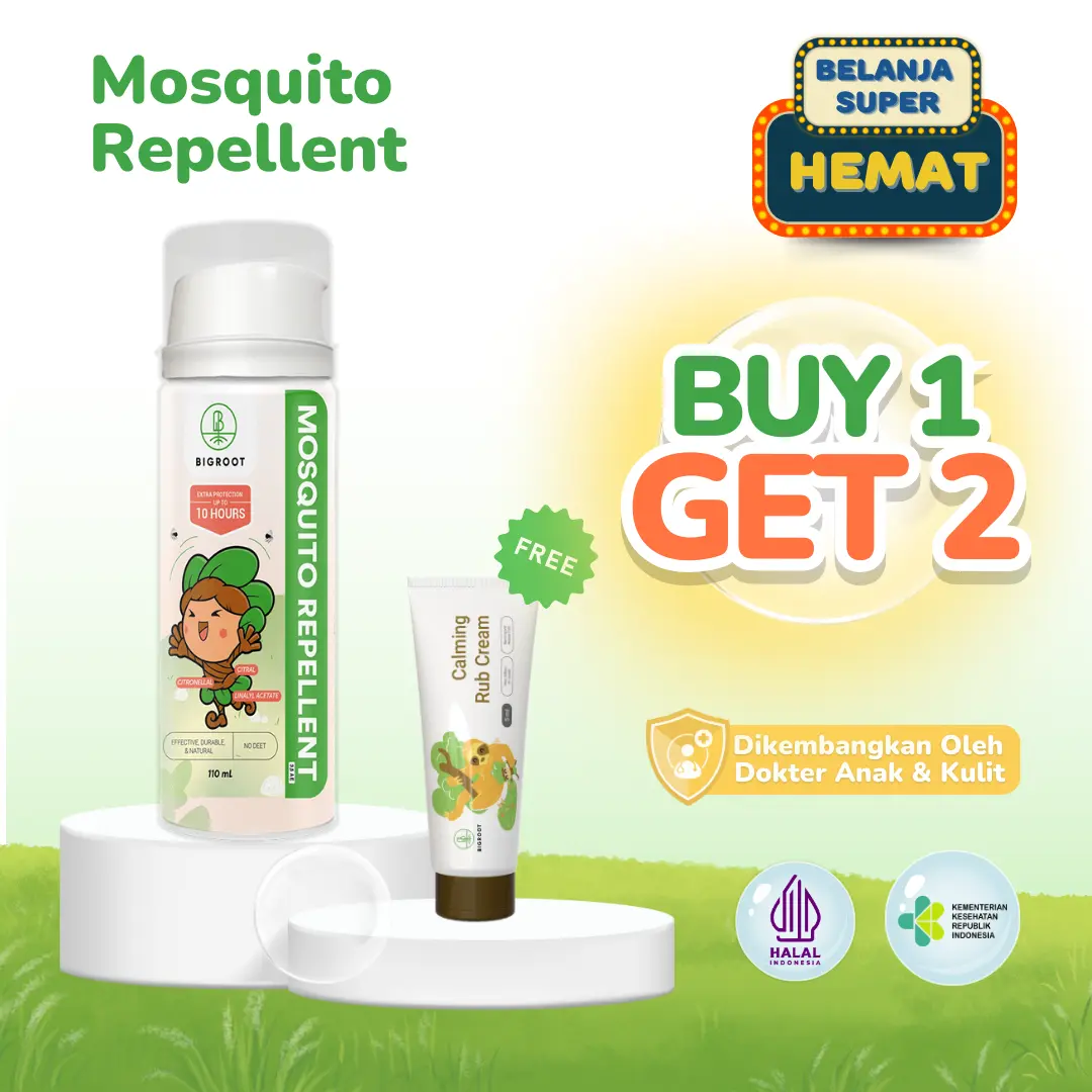 BUY 1 GET 2 (Creator Exclusive) Bigroot Mosquito Repellent 110ml FREE Calming Rub 5ml