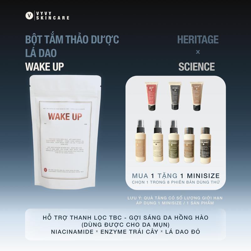  Bột lá dao Wake Up 150gr - Tẩy da chết enzyme Lá Dao Đỏ giúp da sáng mịn & ngăn ngừa mụn lưng. 