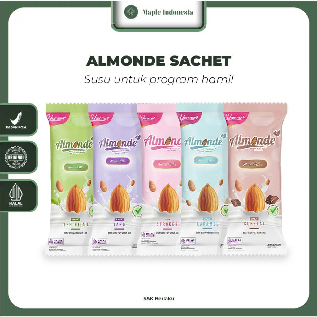 [BPOM] SACHET ALMONDE PREMIUM ALMOND MILK ALMOM
