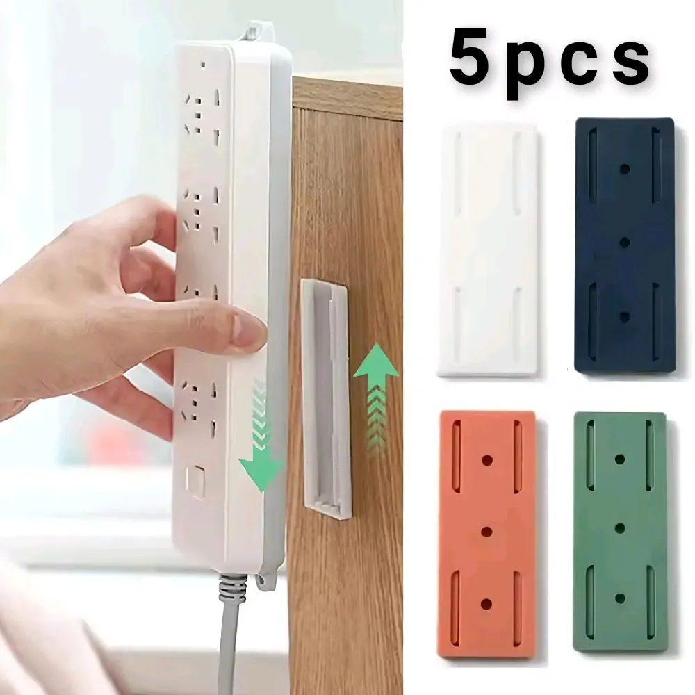 5pcs Tempat Soket Terpasang di Dinding Holder Stop Kontak Remote AC Colokan Terminal Gantungan Serbaguna 5pcs