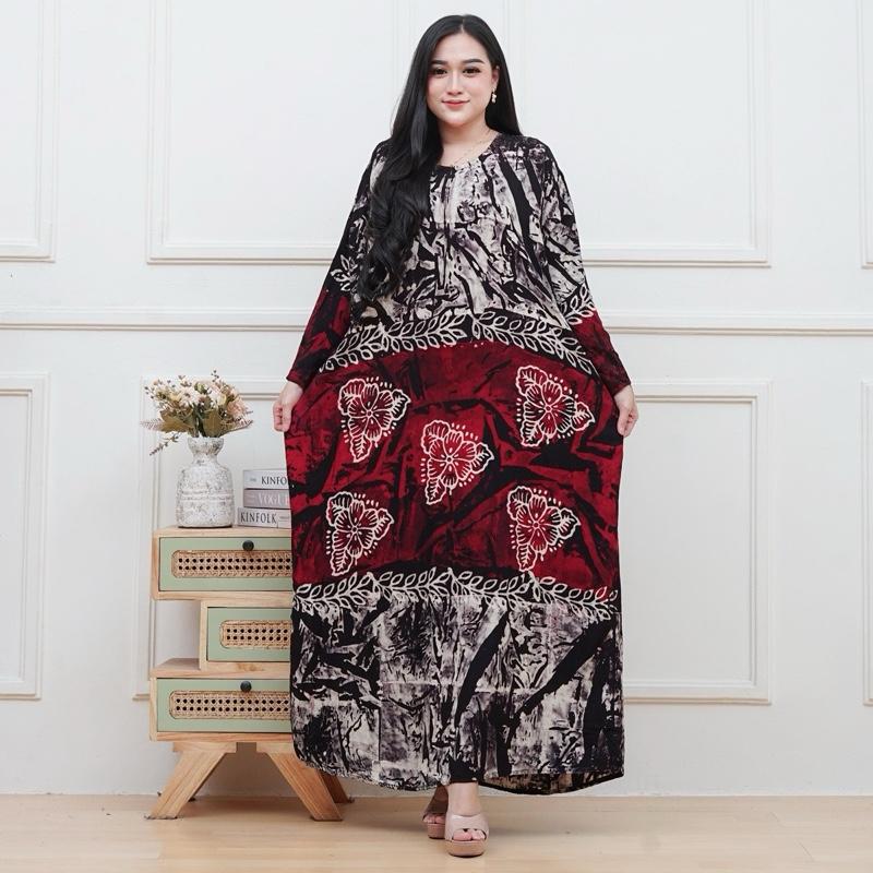 Terbaru Gamis Rayon Pekalongan Cap Malaman Ori Home Dress Busui Super Bige Size Jumbo LD 130 Tangan 7/8 Batik Muslim Nyaman 8