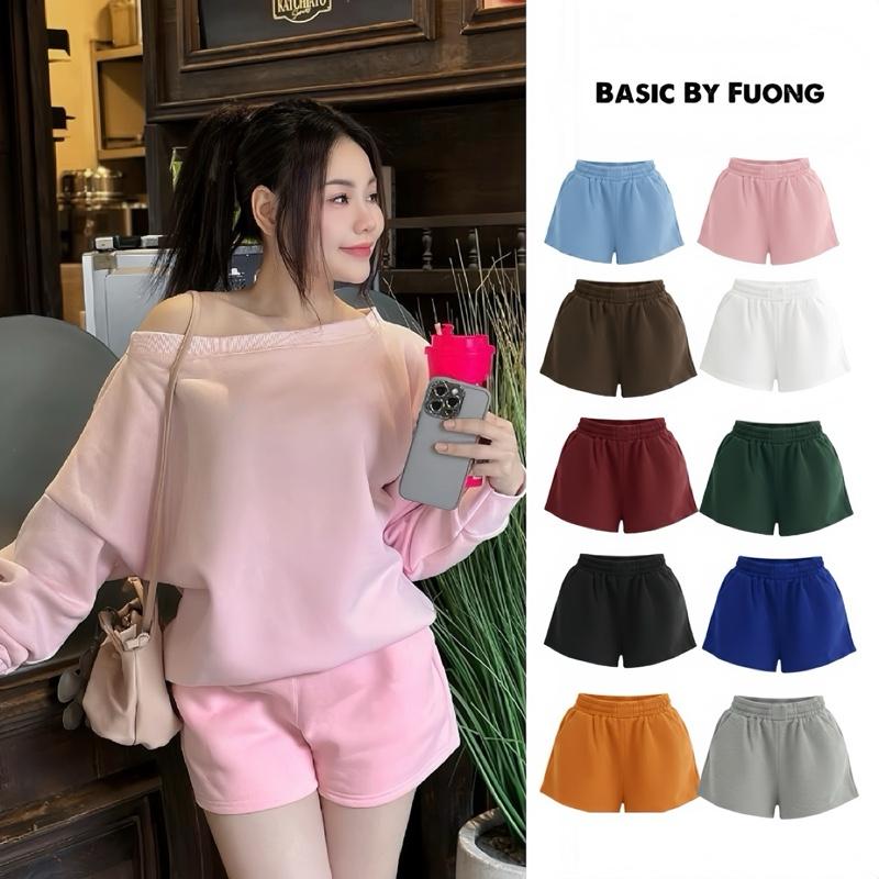 Không Xù Lông Quần Short Nỉ Nữ Lót Bông Cotton Ấm Áp ,Mặc Nhà Thời Trang