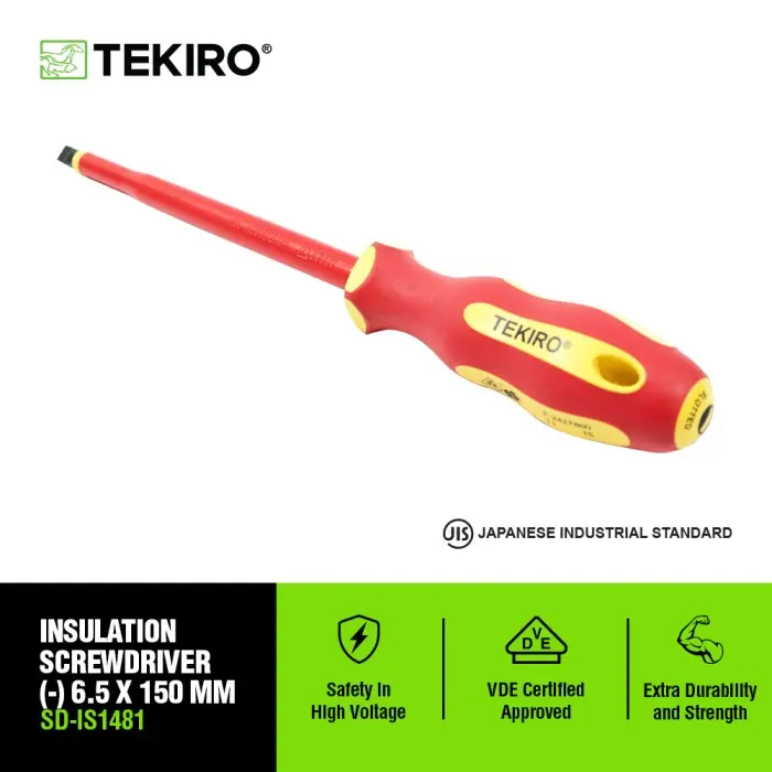 Tekiro Obeng Listrik (-) 6.5 X 150 Mm /Obeng  Listrik / Tools - Alat Perkakas