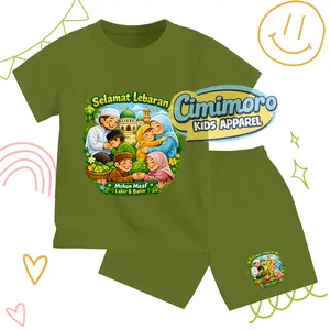 Cimimoro Setelan Anak Cowok Cewek Viral Tema Lebaran Idul Fitri Gambar Sungkeman