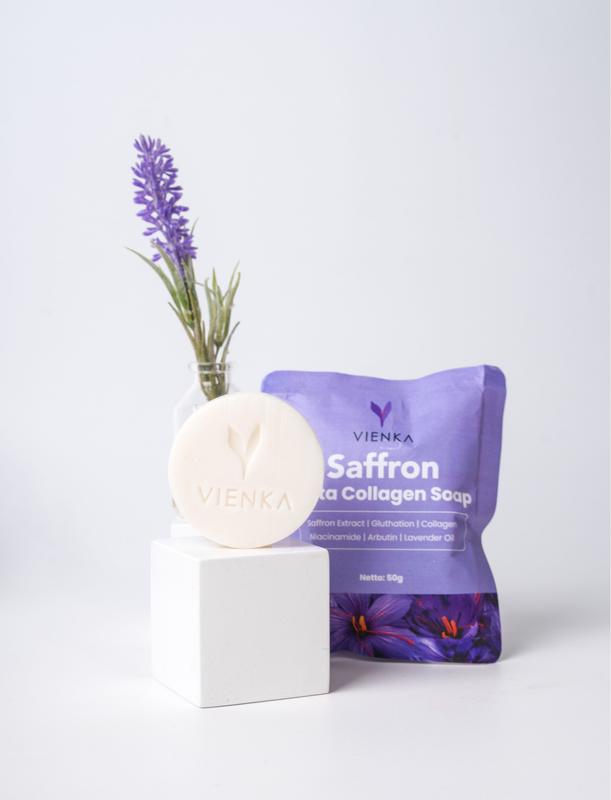 Sabun Pemutih dan Pencerah Saffron Gluta Collagen Soap BPOM - Vienka