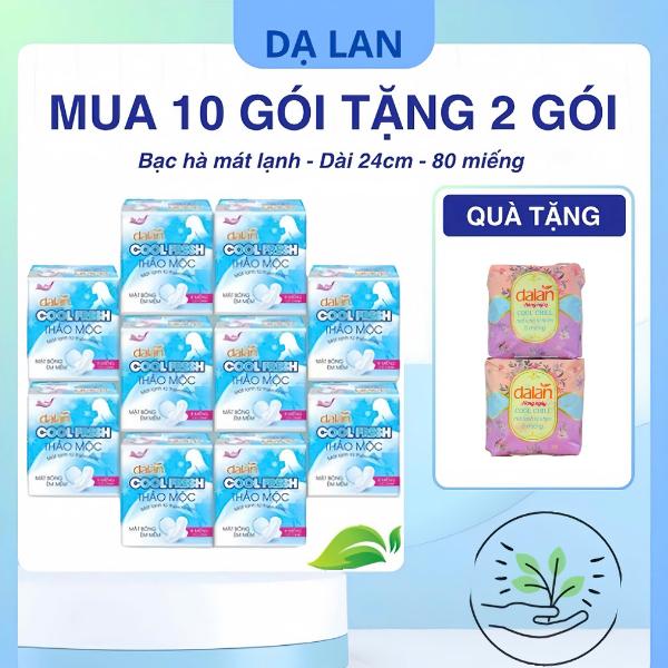 SP1- MUA 10 GÓI TẶNG 2 GÓI Băng vệ sinh Dạ Lan thảo mộc cool frest the mát đến từ thiên nhiên Tampon