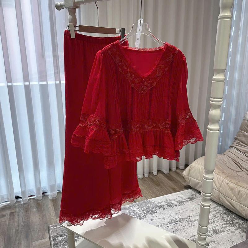  N527- Pijama tiểu thư tay lỡ phối cúc bọc màu đen cho nữ - Bộ ngủ mặc nhà hàng quảng châu cao cấp 