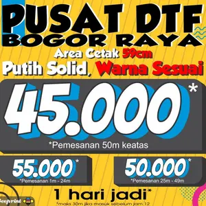 CETAK DTF SABLON DIGITAL MESIN LARGE FORMAT SIAP PRESS METERAN
