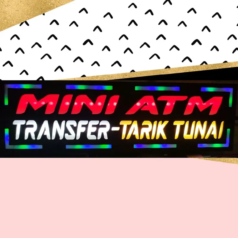 Lampu tulisan mini atm transfer tarik tunai 1