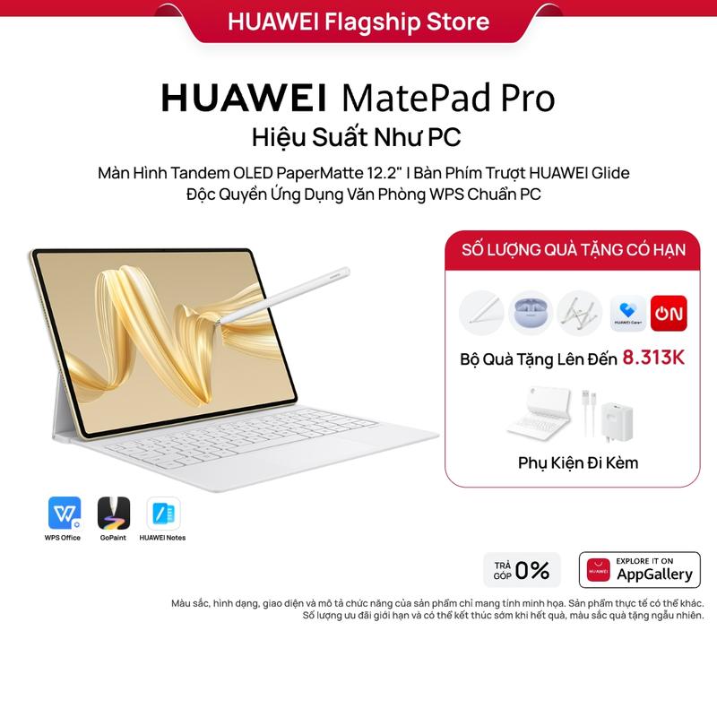 Máy Tính Bảng | Huawei Matepad Pro 12.2" Màn Hình Tandem OLED PaperMatte 12.2" | Bàn Phím Trượt HUAWEI Glide