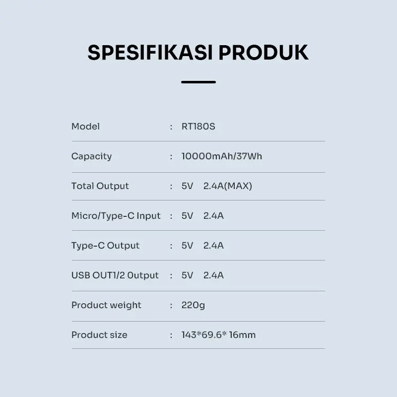 ROBOT Powerbank 10.000mAH RT12Q dan RT180S Daya 20W QC 3.0 Fast Charging Dual Input Slim Original - Garansi 1 Tahun [BISA COD] 7