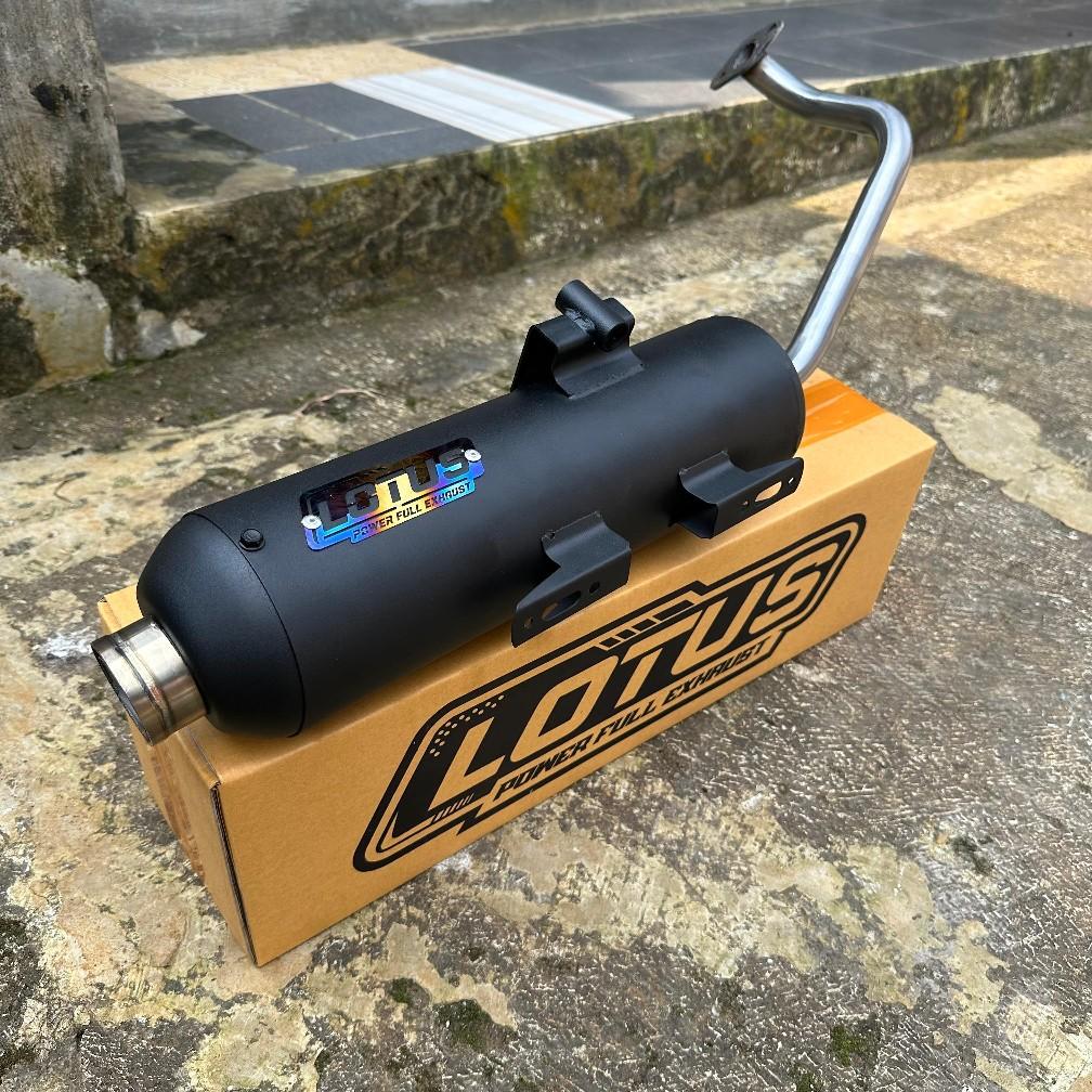 Knalpot Standar Racing LOTUS MONCONG SHIJIRO Vario 125/150 LED BEAT SCOOPY PCX NMAX AEROX ( SARTENG DAN SARBOR )  Bulat Motor Motorcycle