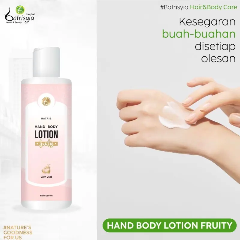 Hand Body Lotion Batris Fruity dengan Ekstrak Buah-buahan dan VCO - Extract Tangan Kering Perawatan Vitamin Tubuh Kusam 3