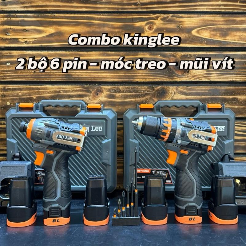 [COMBO 2 BỘ] Máy khoan và máy vít Kinglee By Akuza 16,8vol chuyên vít - Máy khoan 10mm 3 chức năng - động cơ không chổi than