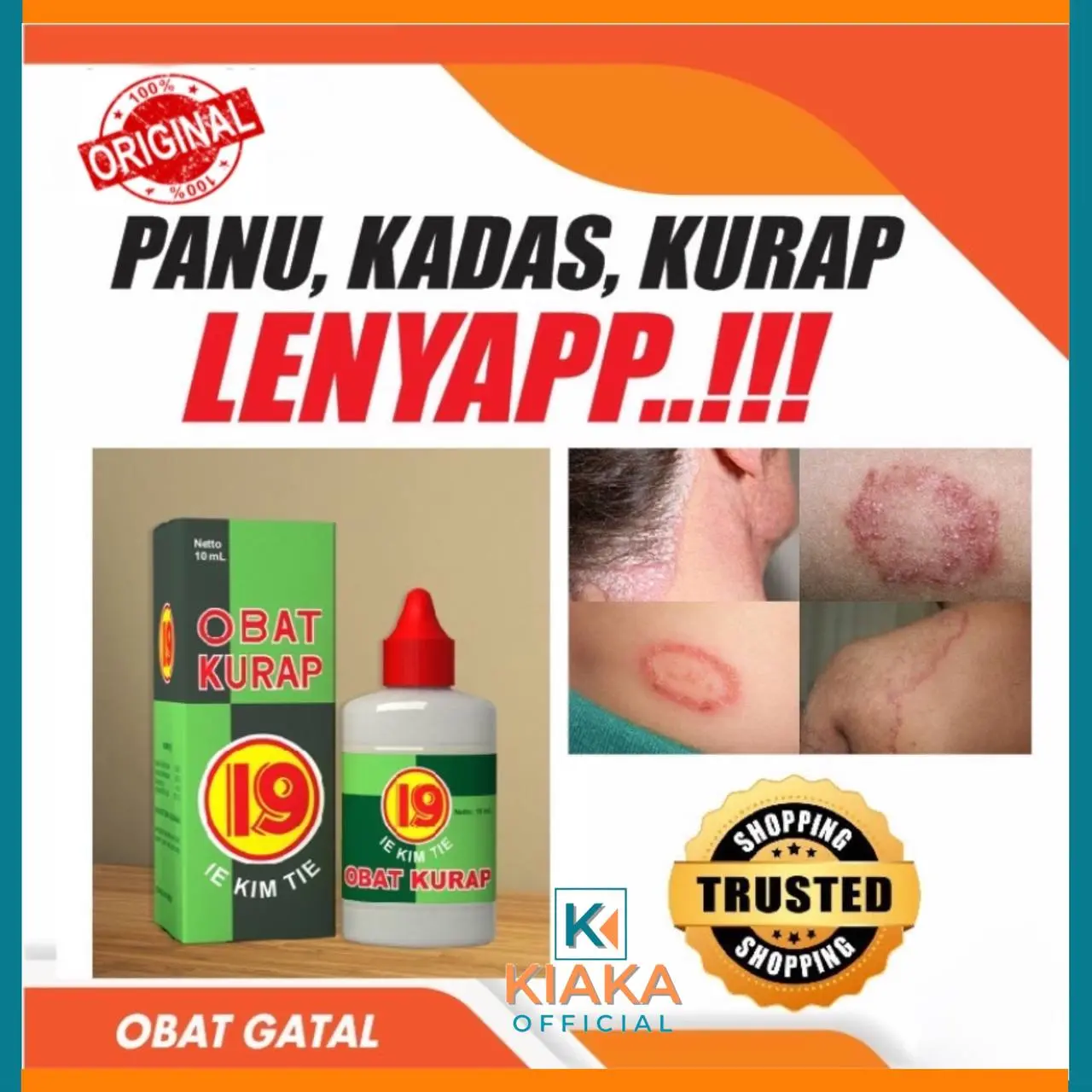 Obat Oles Kurap 19 IE Kim Tie untuk Gatal Panu Kadas Kutu aIr Jamur BPOM Original