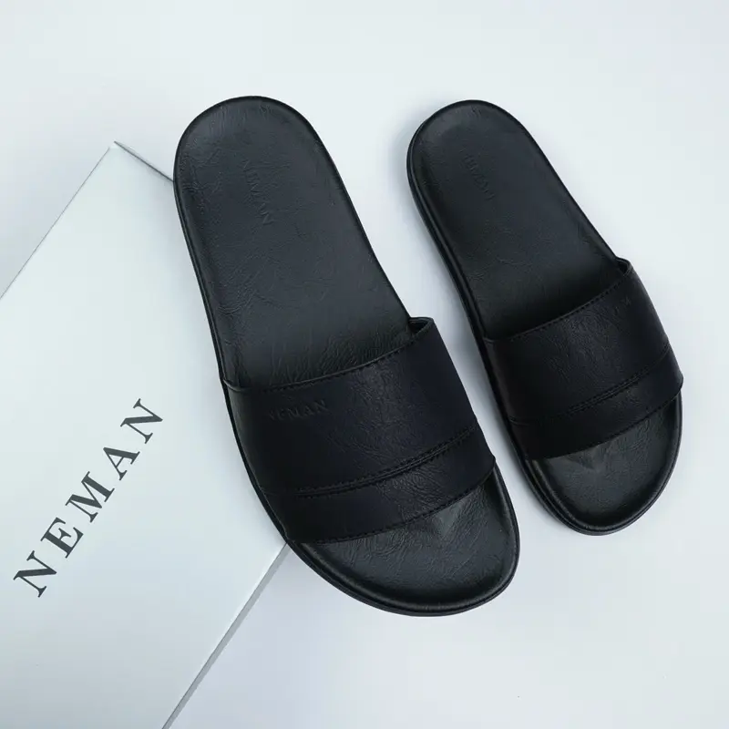 DÉP DA NEMAN, Chất Liệu Da Microfiber Cao Cấp, Đã Khâu Quai, Hỗ Trợ Đổi Size : MS14 Cao Su Slipper DéP