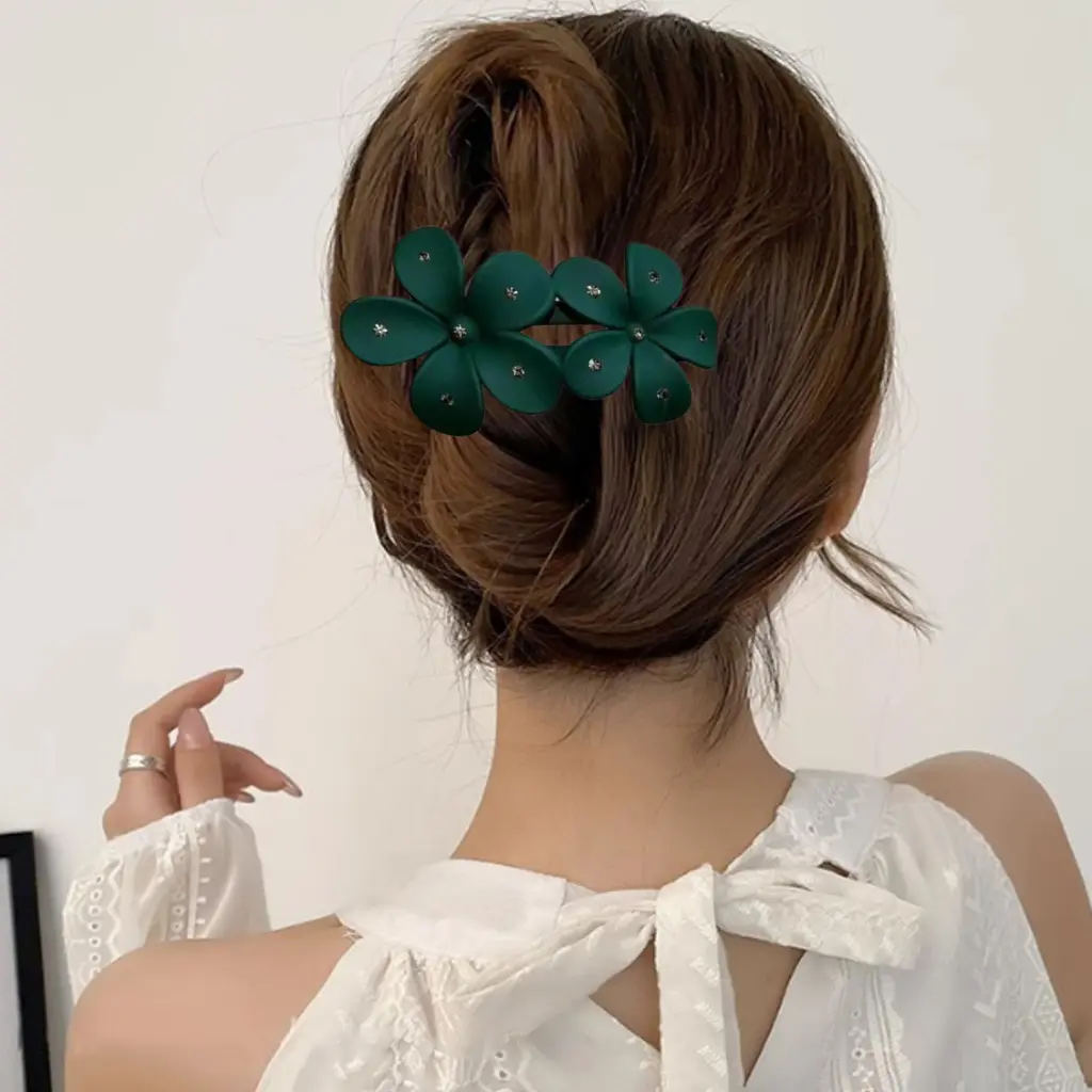 Ny Women Hair Grip Lady Flower Hair Pin Stylish Rhinestone Hair Grip with Anti-slip Design Lightweight Hair Styling Tool for Women Buyers'
