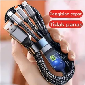 Cable Kabel Data USB Iph Fast Charging 100Wat K-210 Cable 3 Cabang Micro | Type C 3in1 Non Pack