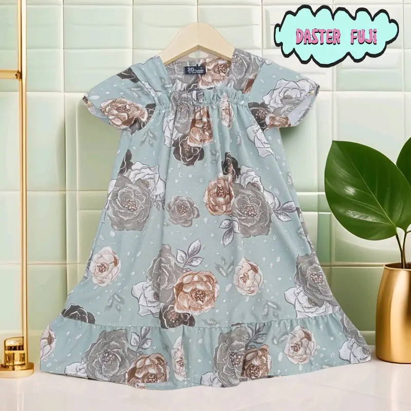 Daster Anak Dress Fuji Anak Kekinian Usia 3-10 Tahun - Rayon Diamond Premium - Motif, bunga Baju Fashion Perempuan 3