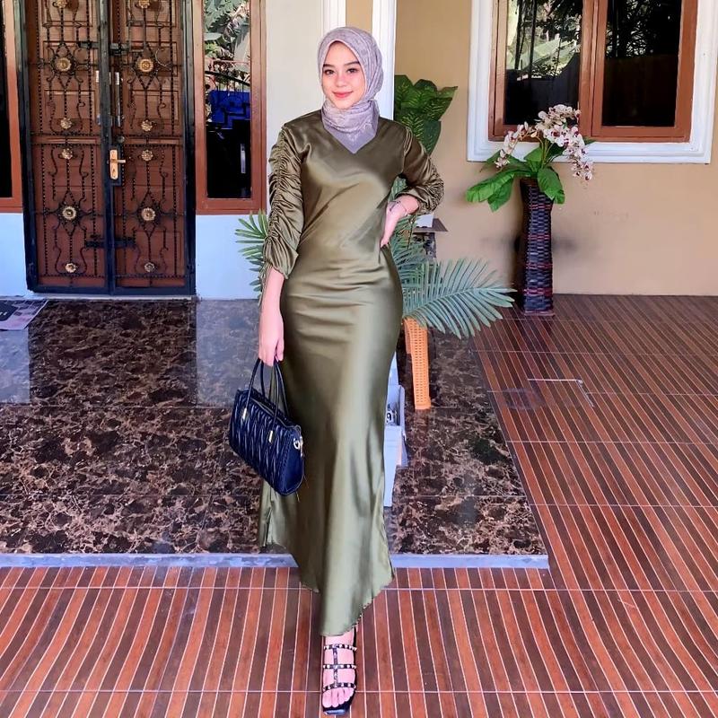 Product Introduction of Dress Darla Silk Satin Velvet Terbaru Dress Kondangan Wanita Bridsmeid//Dress Lebaran Kekinian 43
