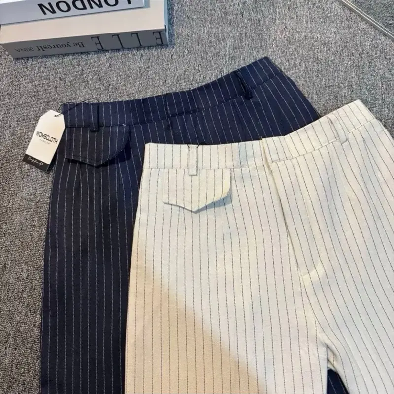 Oro Pants Stripe Bangkok Loose Pants Wanita Celana  Panjang Casual Antikusut Highwaist Korean Style Katun celanapanjang kulot Kekinian 1