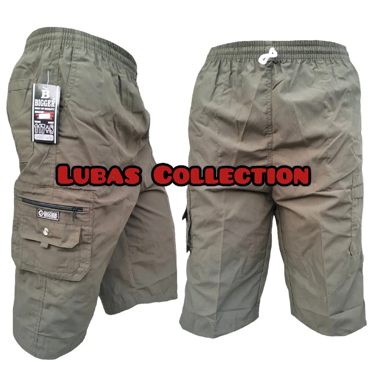 Celana Kolor Kargo 7/8 Bgr Sogo L, XL, XXL, Celana Pria Dewasa Di Bawah Lutut Katun Polos