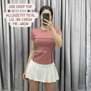 F&Y - Zoe Basic Crop Top - Baju Golf Wanita - Baju Padel Wanita - Baju Sport Wanita - Atasan Wanita Korean Fashion (941)