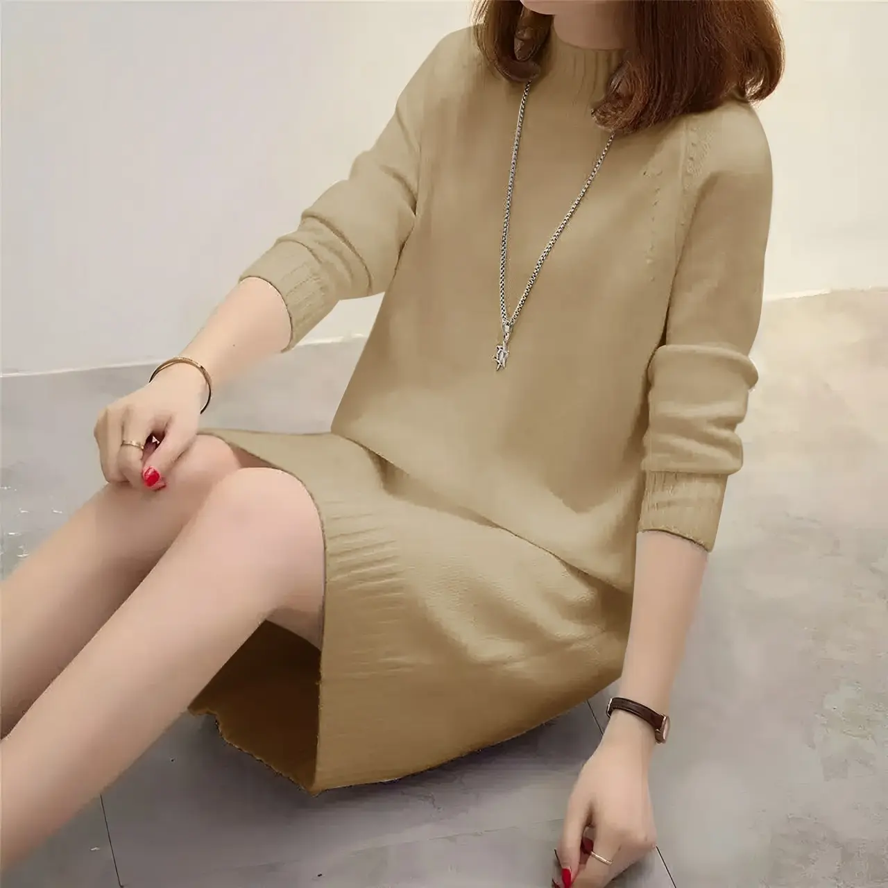 MS Dress Rajut Ven Ld 90 - 100 cm P 100 cm B 200 gr Cotton Polyester Import #4524