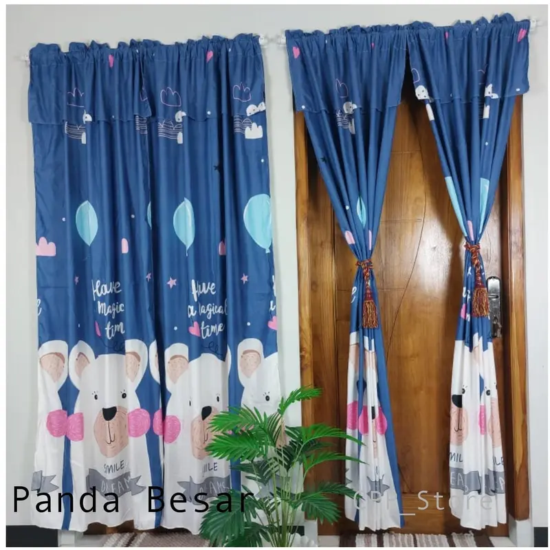 GORDEN Serut Rumbai Ukuran 100cm x 200cm untuk Pintu dan Jendela Kain Curtain 0