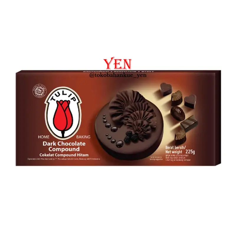 Tulip Premium Dark Chocolate Compound / Dark Coklat / DCC 225gr 0