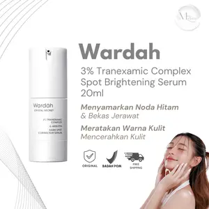 [Creator Pick's] BEST SELLER Wardah 3% Tranexamic Acid + Alpha Arbutin Crystal Secret Dark Spot Brightening Serum 20 ml – Serum Penghilang Flek Hitam & Bekas Jerawat dengan 3% Tranexamic Acid + Alpha Arbutin – Pencerah Wajah & Perata Warna Kulit