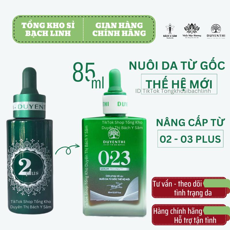 023 Duyên Thị Plus - Mẫu mới của Bách Y Sâm 02 Plus Duyên Thị - Serum Peeling Tái Tạo Nuôi Da Từ Gốc