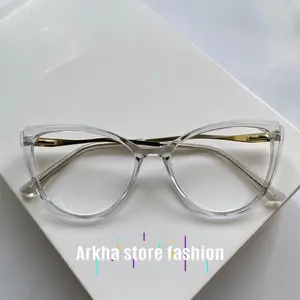 {BELI 1 GRATIS 1 KACAMATA NORMAL}Kacamata wanita cat Eye 7820 paket photocromic Blueray bluecromic bisa minus normal clynder Lensa Plastik Besi Eyewear Frame Glasses Biru
