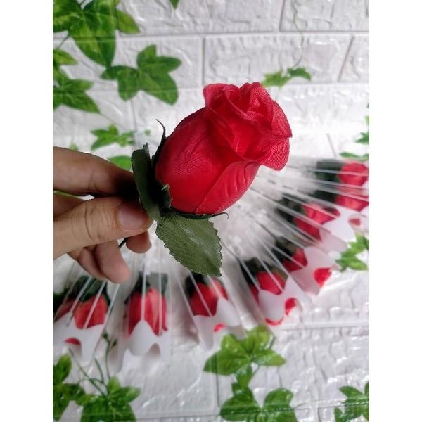 [3PCS] Bunga Mawar Plastik Artificial Bunga Valentine Tangkai Bunga Per 3 Pcs 1