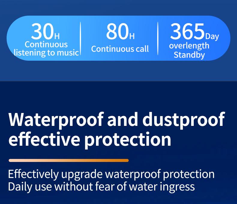 Headset Telinga Tunggal dengan Mikrofon Bluetooth 6.0 Earphone Peredam Kebisingan Speaker Mini Tahan Air Tampilan LED Bebas Genggam Waktu Siaga Panjang
