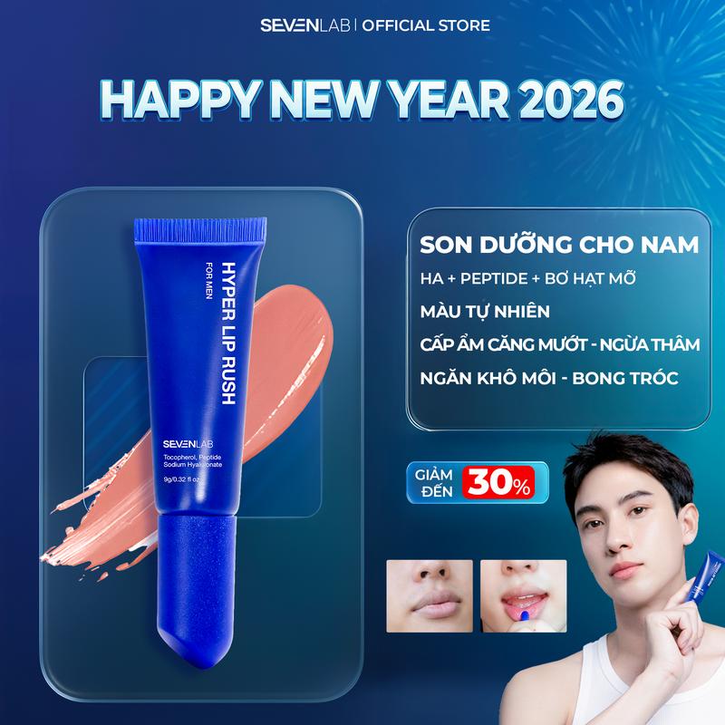  SevenLab Son dưỡng Hyper Lip Rush Nam Giới - Cấp ẩm sâu giảm thâm ngừa bong tróc màu tự nhiên không bóng không dính an toàn cho môi nhạy cảm 