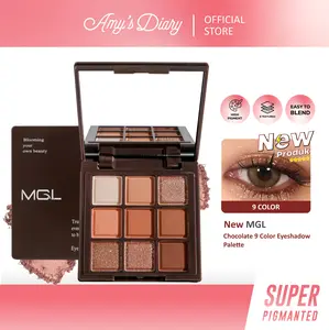 [BPOM] AMY'S DIARY Eyeshadow MGL Chocolate 9 Color Palette Matte Glitter Pigmented Lasting