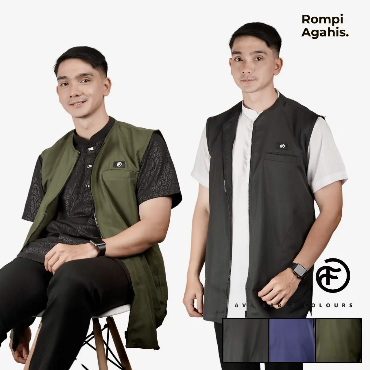 Baju Rompi Sholat Pria Premium Tersedia 3 Warna Polos Bahan Katun Toyobo