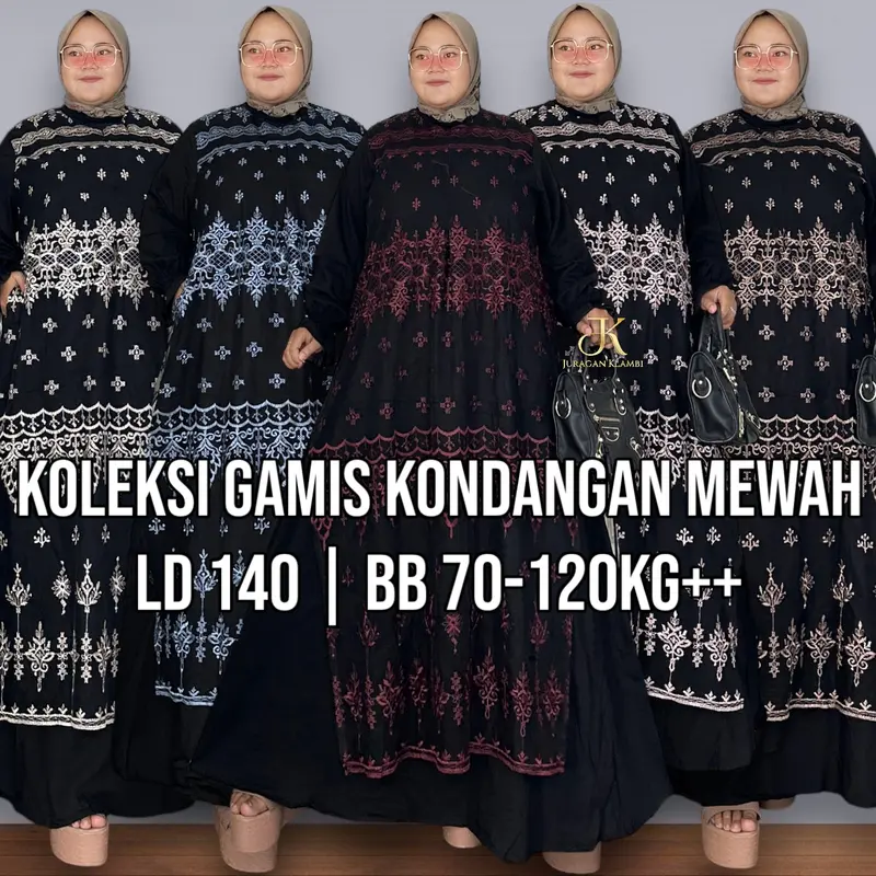 Gamis Brukat Tille Pololinen Jumbo LD 140+ Estimasi BB 70-120KG++ Kondangan Lebaran Mewah Free Bros | Juragan Klambi Muslim Wanita Maxi 7