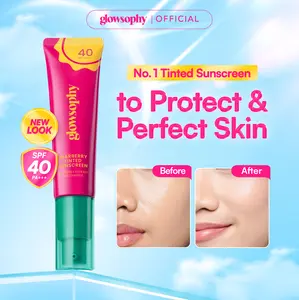 Glowsophy Bearberry Tinted Sunscreen SPF 40 PA+++ 30ml Pore-Blurring & Tone Up Melindungi Kulit dari Sinar UV dengan Tekstur Ringan