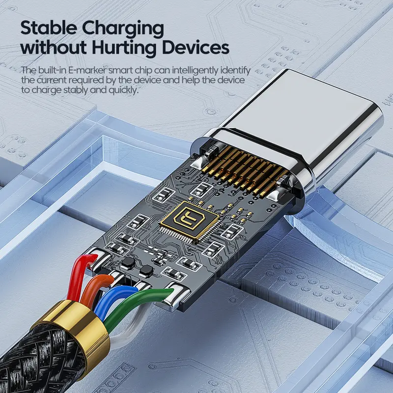Dây sạc loại C, Toocki, Cáp PD 100W USB C sang Type C, Cáp sạc nhanh 5A, Tương thích với Samsung S21, S20, S10, Huawei, Xiaomi, Redmi Note 8 Pro, MacBook, iPad Pro và máy tính xách tay. 7